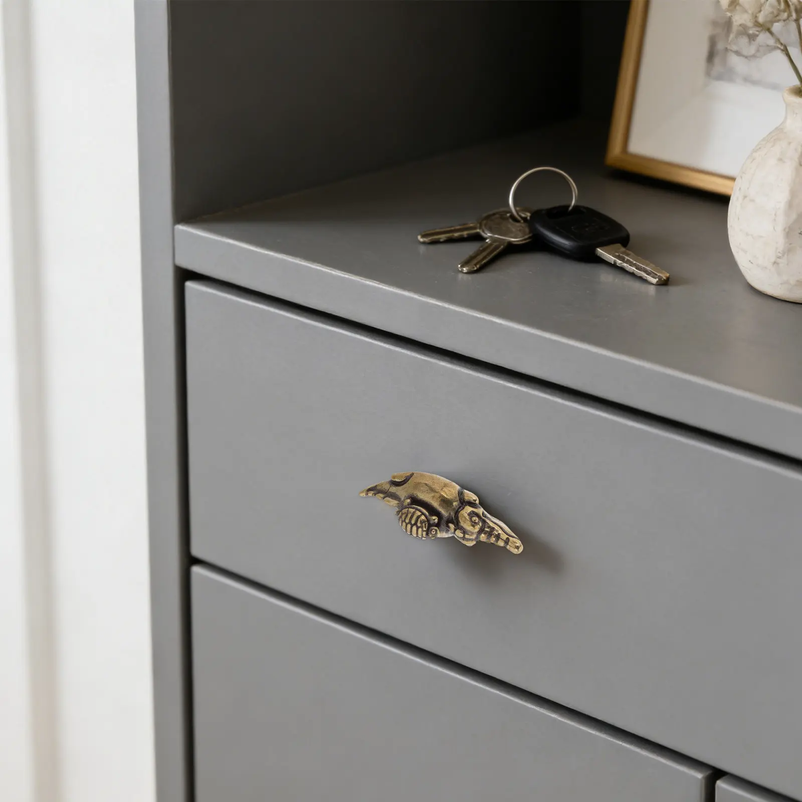 2Pcs Brass Animal Cabinet Handles Turtle Riding Crocodile Coastal Drawer Pulls Vintage Nautical Kitchen Dresser Knobs Ocean
