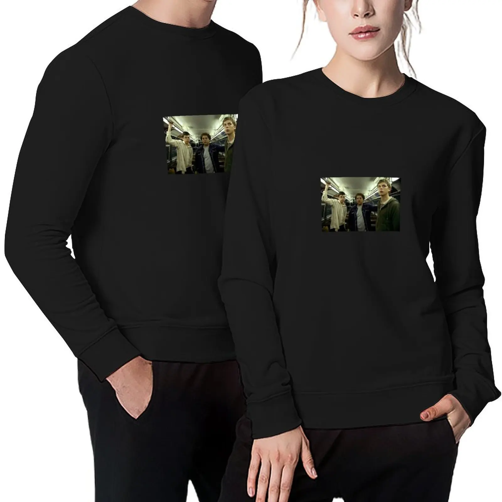 SUPERBAD Train Scene Still Pullover clothes for men tracksuit korean clothes autumn new products graphic sweatshirts