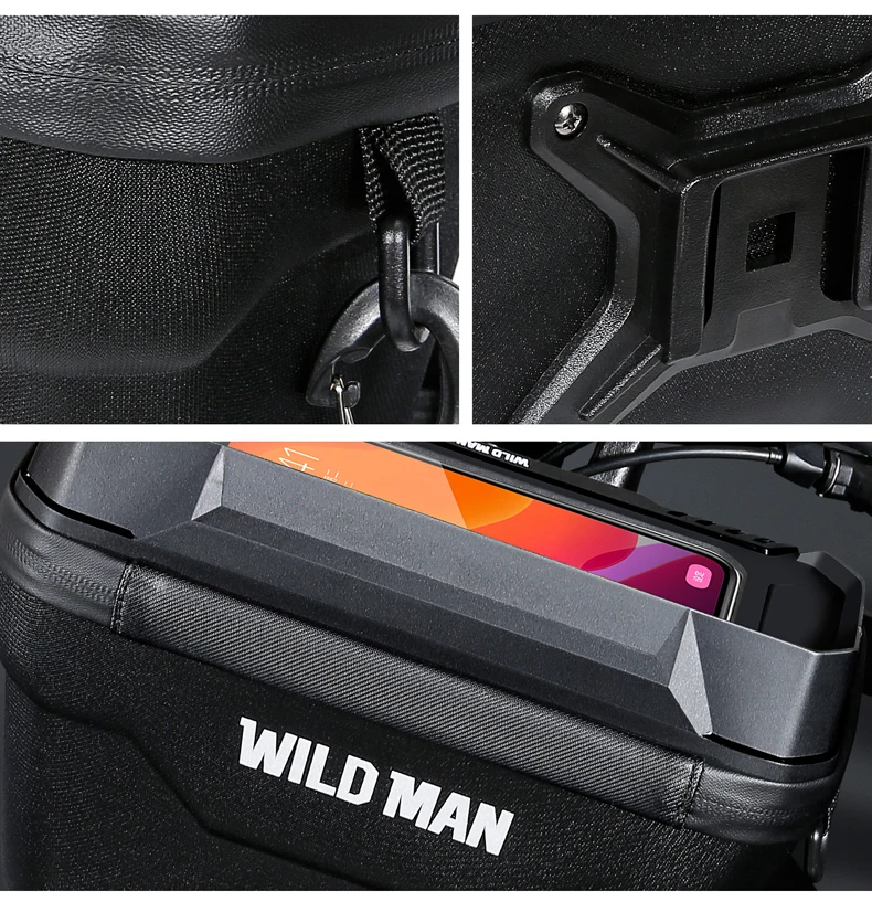 WILD MAN BBG106 Fahrrad Lenkertasche EVA Hartschale Touchscreen Handyfenster Regenschutz Schnellwechselhalterung für MTB und Rennrad – Detail 23