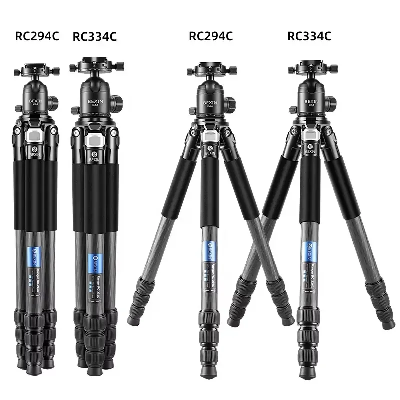 BOLRZO Beixin factory self-made high-quality carbon fiber professional dslr camera tripod, large tripod with universal frame,