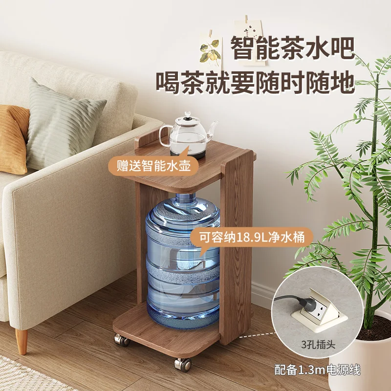 Movable coffee table, sofa side, tea kettle integrated, new Chinese-style household Kung Fu  cart, small