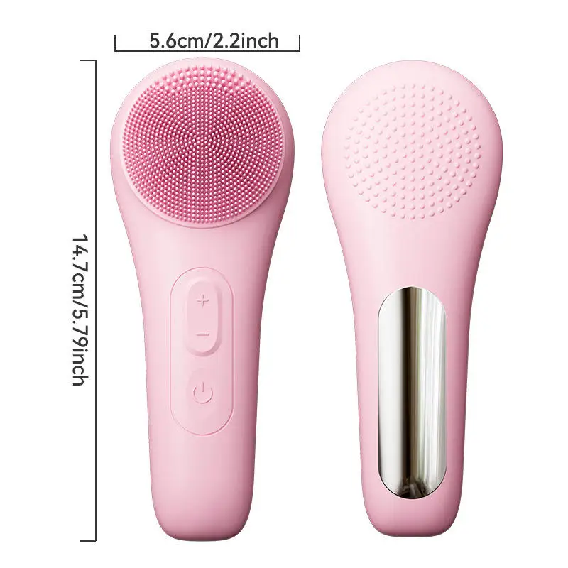 Dispositif de lavage du visage en Silicone, compresse chaude, Massage, charge ultrasonique, brosse de lavage du visage, étanche, nettoyeur électrique à vibrations