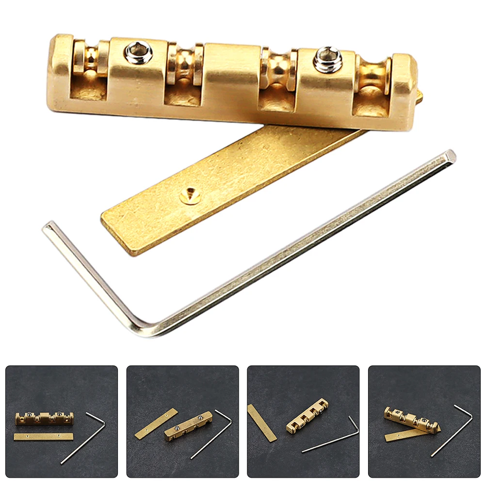 

1 set Guitar Accessories Brass String Nut Replacement Bridge Saddle Electric Stringed Instrument Supplies Sturdy Smooth Polished