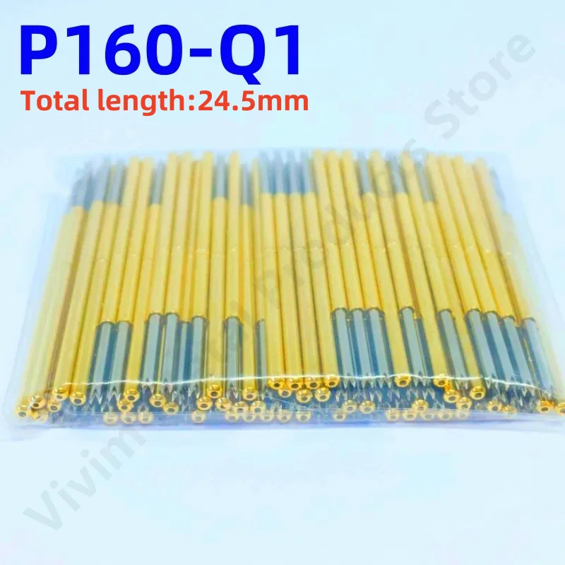 

100PCS Spring Test Probe P160-Q1 Straight 4-claw Test Pin Head Dia 0.99mm Length 24.5mm Needle Dia 1.36mm Spring Pogo Pin P160-Q