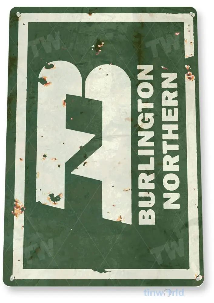 Burlington Northern Railroad GARAGE, TIN SIGNS, VEHICLESMETAL 8