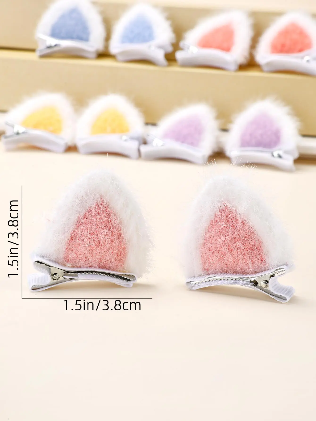 10pcs Furry Cat Ear Hair Clips for Girls Toddler Girls Headwear Wearing Party Decoration Kids Baby Hair Accessories