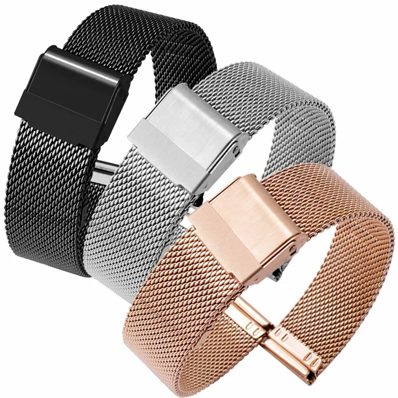 10-24mm For DW Watchband Milan Steel Metal Band Mesh Strap High Quality Ultra-thin Universal Stainless Steel Wristband Bracelet