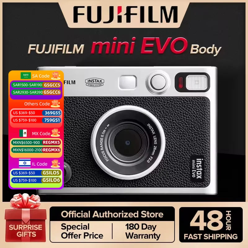 FUJIFILM INSTAX Instant Camera INSTAX Mini EVO Children's Fashion Retro Style Dating Essentials Mini11 With 20 Film Pack Kit