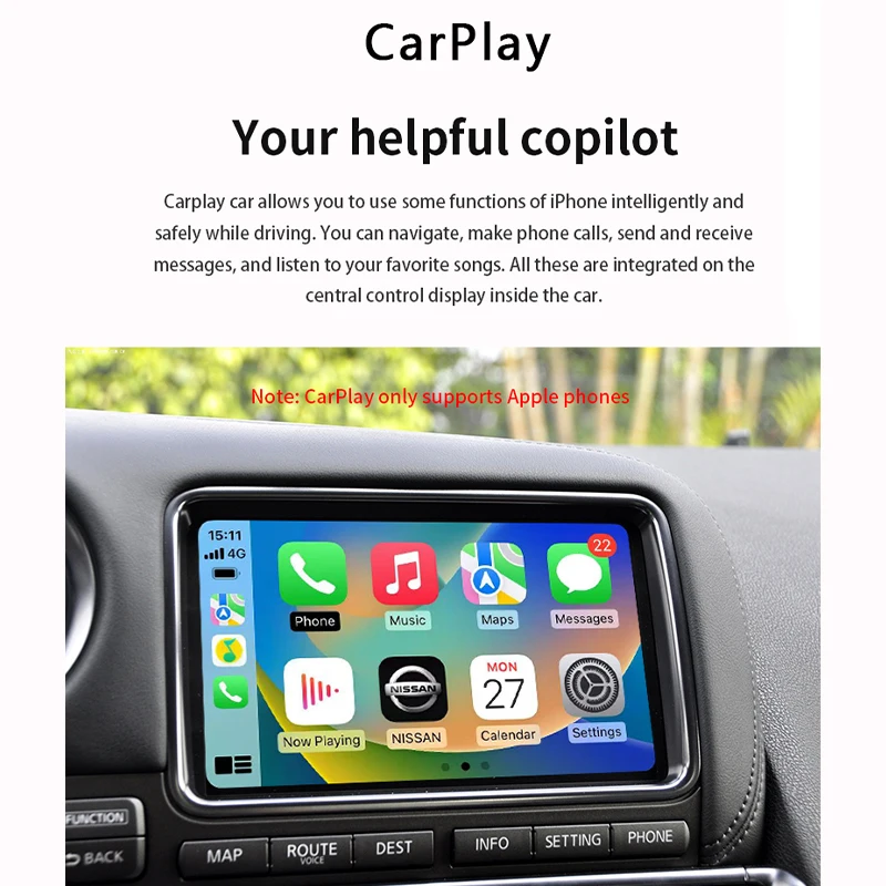 وحدة Apple CarPlay اللاسلكية لنيسان مورانو 370Z كويست Elgrand Patrol GR-R Armada اللاسلكية أندرويد السيارات النسخ المتطابق