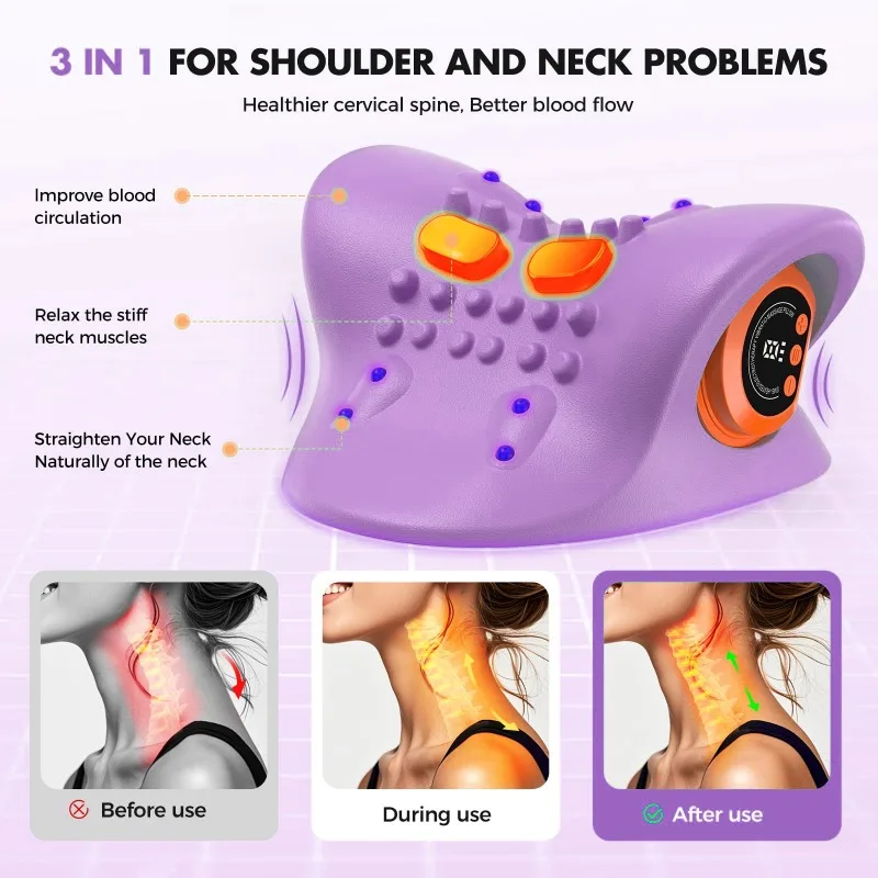 깊은 조직 이완과 편안한 어깨 및 허리 이완을 위해 인체공학적으로 설계된 3가지 모드를 갖춘 목 마사지기