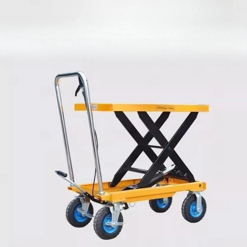 

Manual Hydraulic Lift Trolley Inflation Wheels Lift Trolley Movable Space-saving Commercial Furniture Hebebühnenwagen ZY40TC