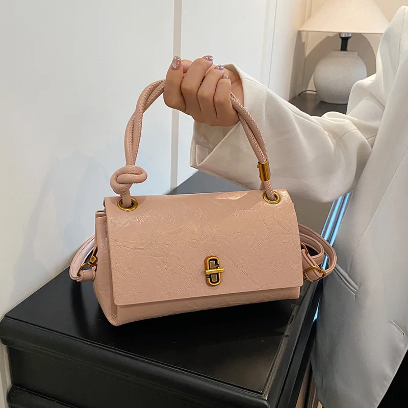 

Korean Style Tote Bag, Luxe Top Handle Purse for Women, Autumn Vintage Crossbody, Minimalist Day to Night Bag Textured Sling Bag