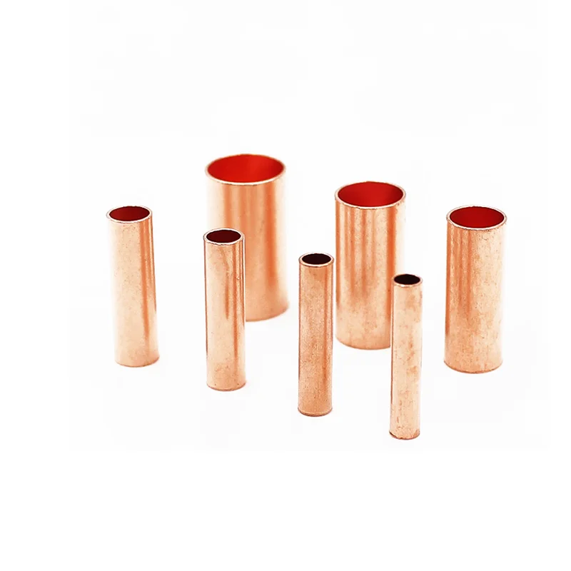 100PCS GT Copper Connecting Pipe Wire Joint Small Copper Tube Small Copper Tube Copper Connection Tube Wire Connector