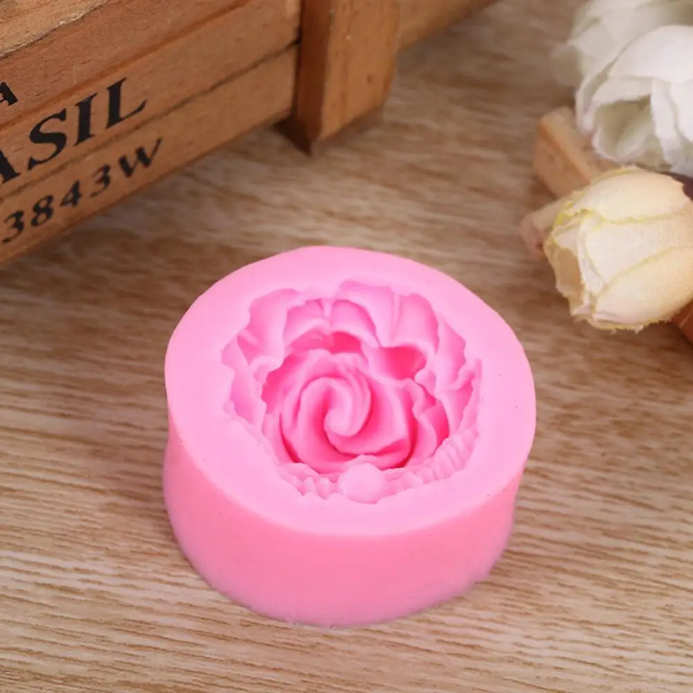 Rose Silicone Cake Mold 3D Flower Fondant Mold Jelly Decoration Candy Tool Moulds Baking Chocolate V5L7