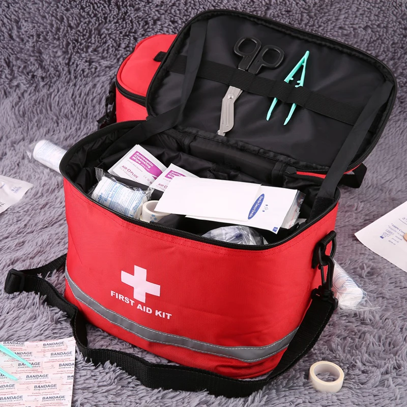 Kit de primeros auxilios para acampar, Kit militar, correa de hombro grande, bolsa médica de emergencia portátil para coche, hogar, viaje, bolsa de almacenamiento al aire libre