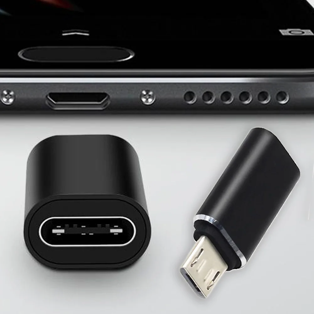 USB C to Micro USB Adapter – Aluminum Alloy Micro USB Male to Type C Female Converter – Compact Connector for Phones & Tablets