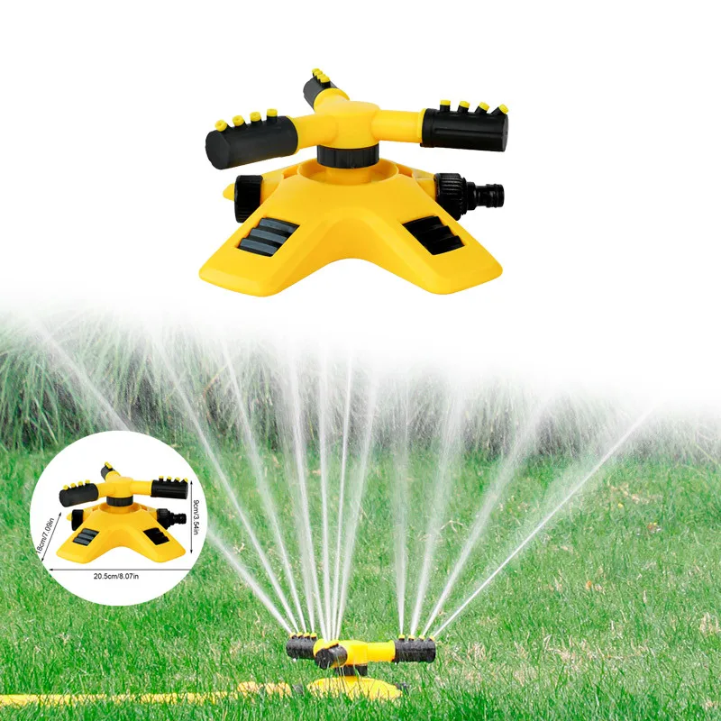 

1Pc 360 Degrees Automatic Rotation 3 Fork Spray Head Adjustable Sprinkler Can Be Widely Used In Gardens, Farms, Yards, Etc