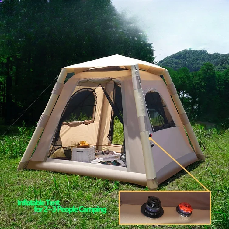 لـ Neues aufblasbares Zelt Ingen 2–3 شخصيين، Sonne und Regen، tragbare Camping-Werkzeuge، 210D verdickter Oxford-Stoff، vollaut