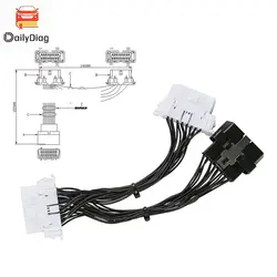 OBDII OBD 2 1 TO 2 Y Cable Female 16 Pin Splitter Extension Auto Car Connector Extension Cable Adapter