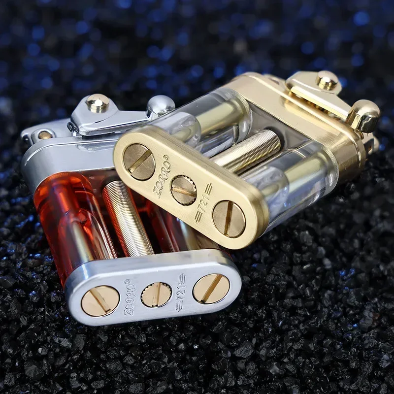 ZORRO Creative Roker Arm Kerosene Lighter Transparent Fuel Tank Portable Retro Grinding Wheel Cigarette Lighter Men's Gift - Image 5