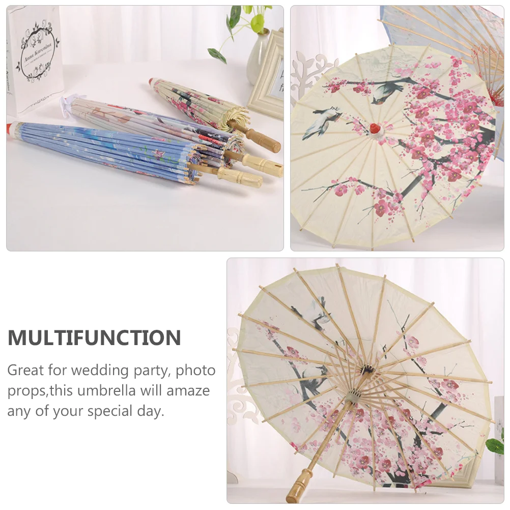 Colorful Flower Umbrella Decorative for Performance Manual Photo Prop Photography Wood Handmade Oil Paper