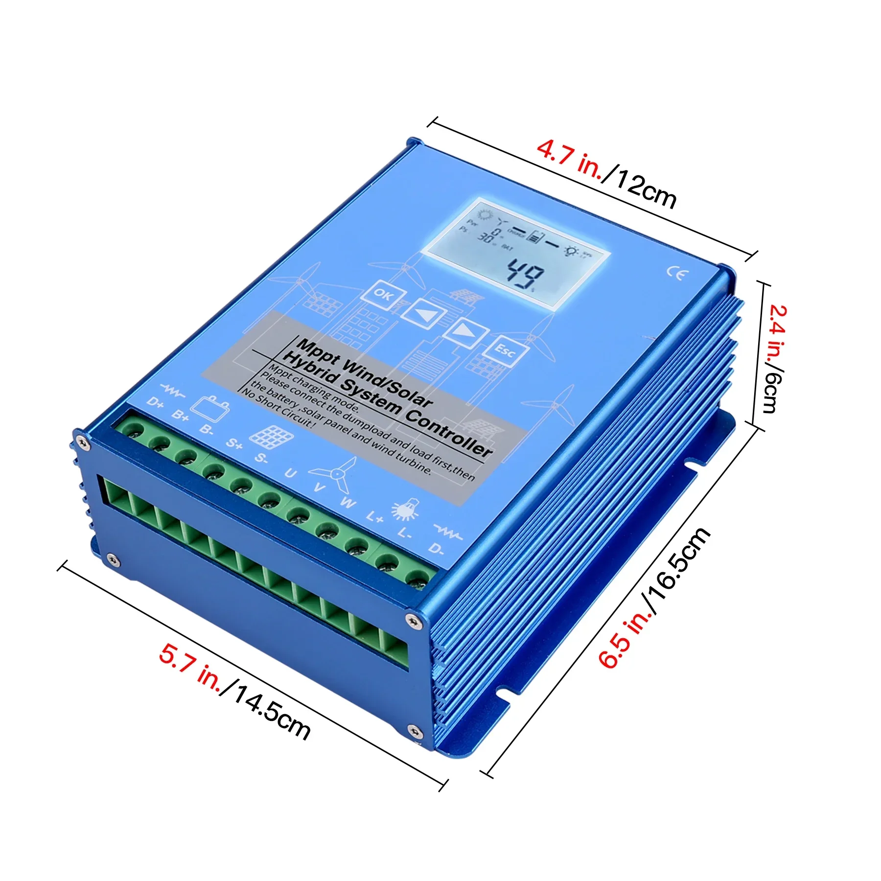 Werkelijke Windturbine Hybride Controller Wind1000wsolar 600W Wind2000wsolar 800W Mppt Zonne-Energie 12V 24V 48V W Stortbelasting Ttl235