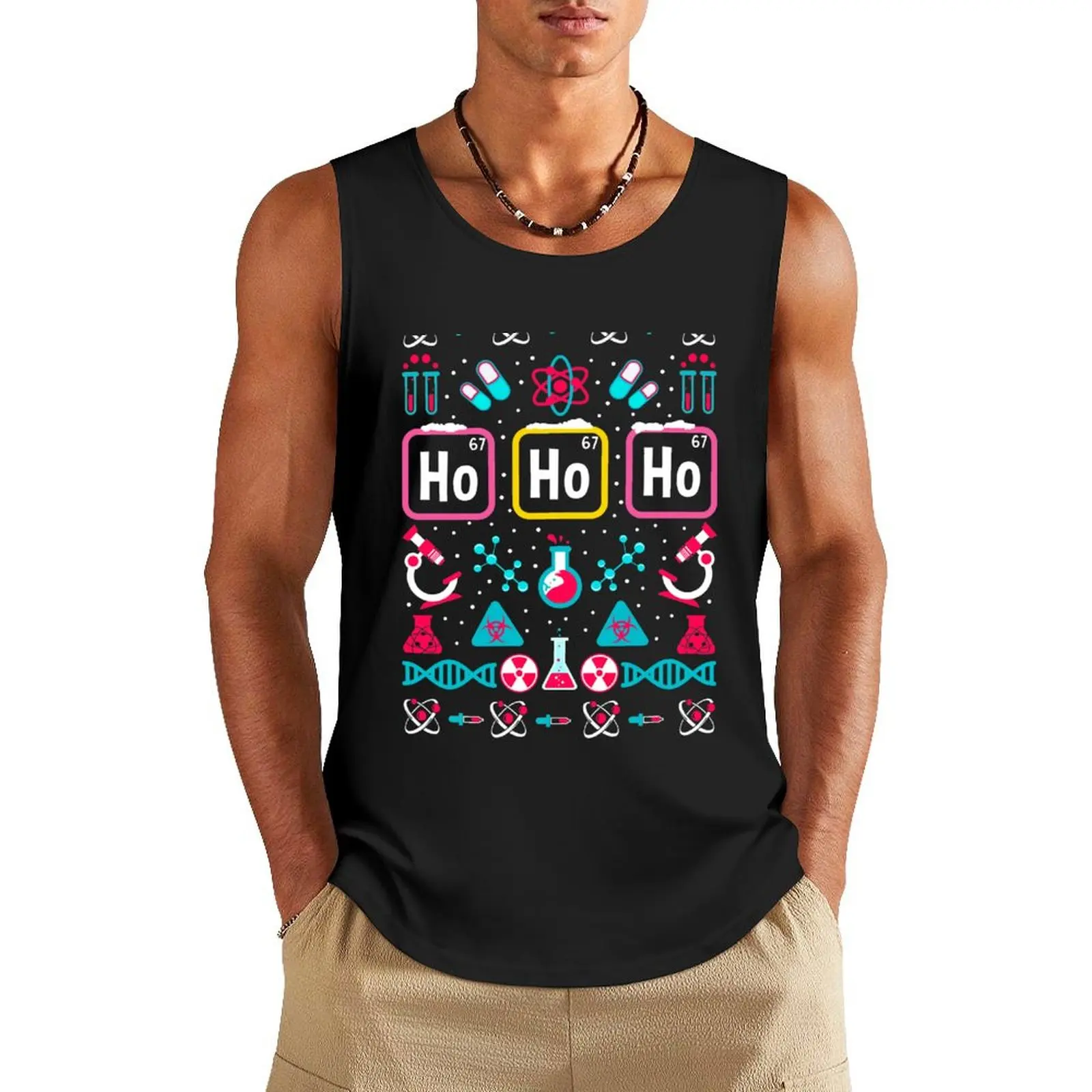 Science Gifts. Ugly Science Christmas Sweater. Ugly Chemistry Christmas. Tank Top Men's gym t-shirt