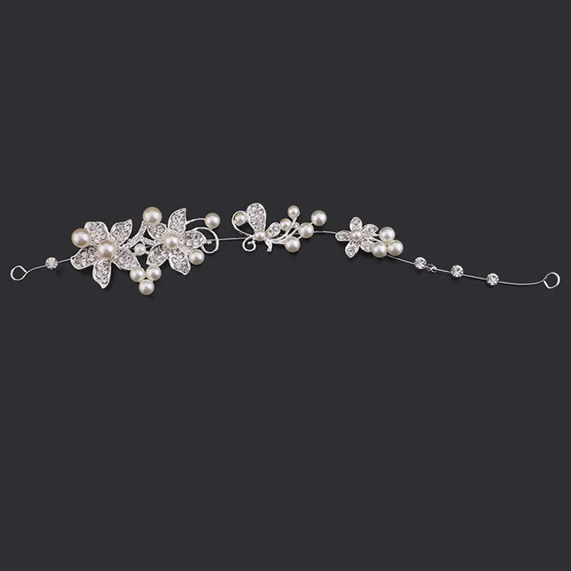 Wedding Boho Headband Vines Clip Rhinestones Petal Handmade Wedding Headpieces for Bridesmaid Wedding Party Balls