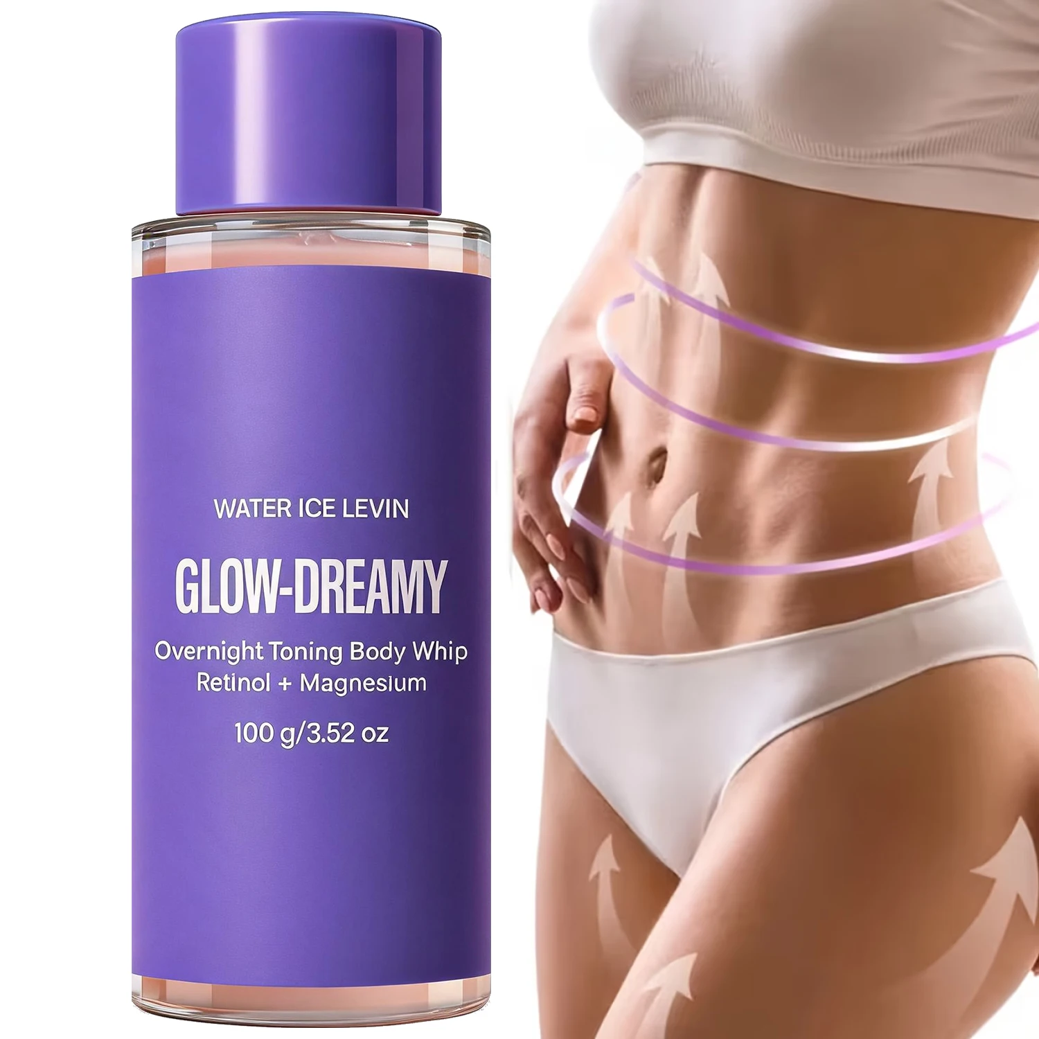 Retinol & Magnesium Overnight Toning Body Whip, Collagen Infused Moisturizing Firming Body Lotion