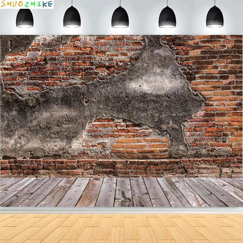 الطوب جدار Grungy خلفيات للتصوير الفوتوغرافي الدعامة غرفة قديمة موضوع المنتج الكتابة على الجدران الطفل الطفل صورة استوديو خلفية QD-09