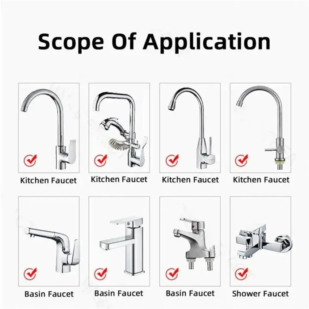 720° Rotary Kitchen Faucet Spray Head Filter Tap Washbasin Splash Proof Adapter 2 Modes Adjustable Kitchen Sink Faucet Aerator