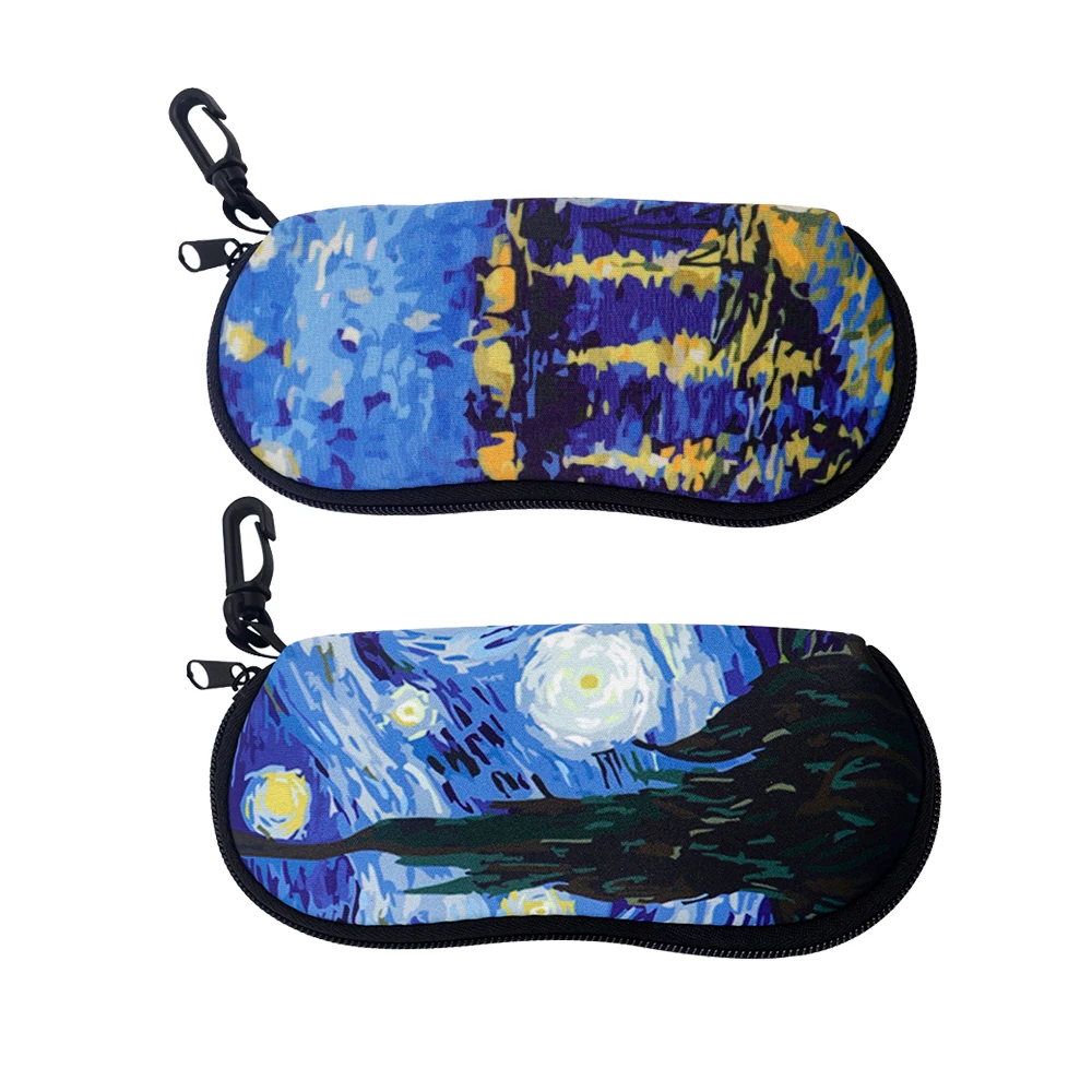 

Van Gogh Oil Painting Patterns Soft Sunglasses Case For Men Spectacle Glasses Case Zipper Eyeglass Protector Glasses Box Bag