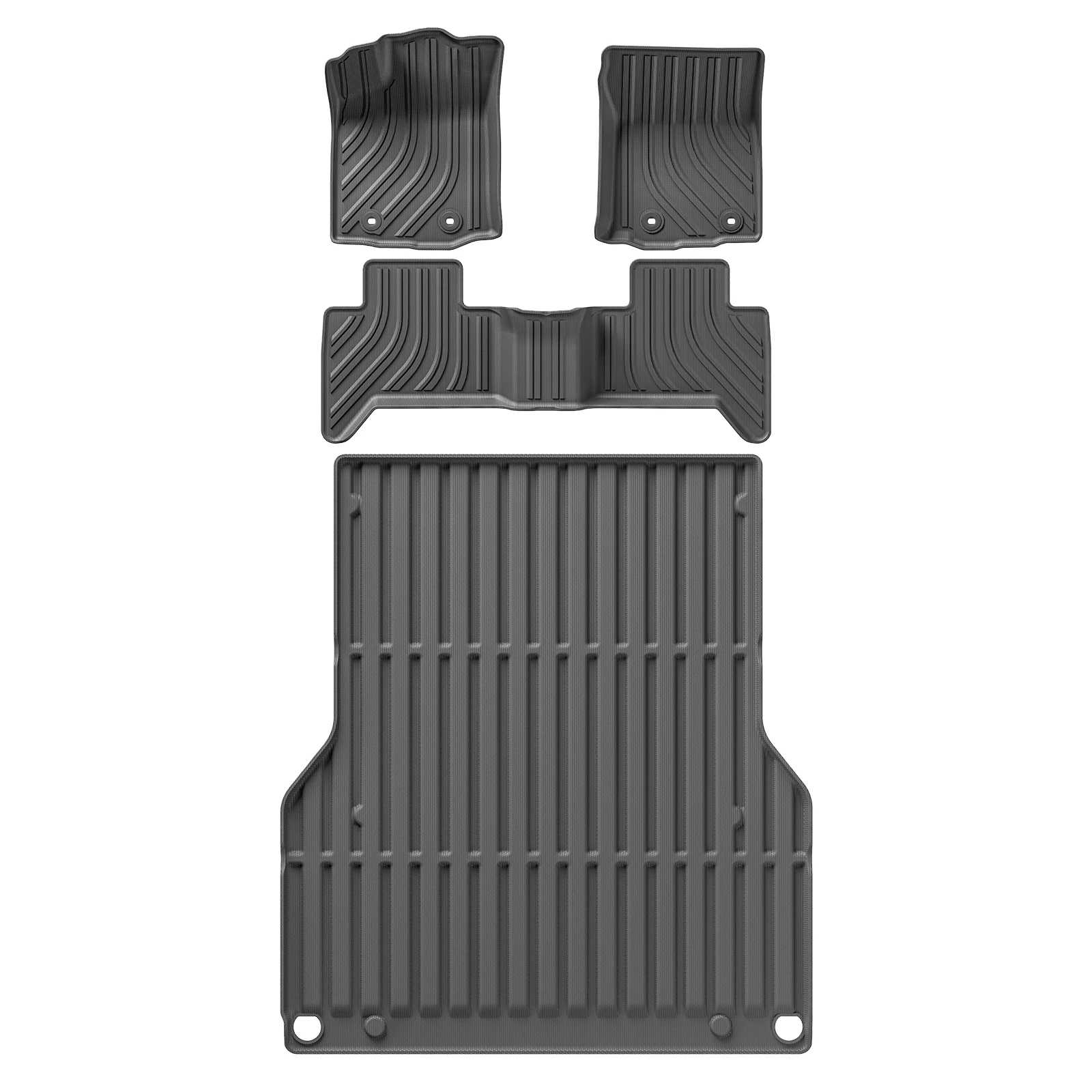 Fußmatten für Toyota Tacoma 5FT Short Bed 2016-2023 Nur Doppelkabine und Automatik, Allwetter-TPE 3D-Fußmatten Schwarz – Detail 11
