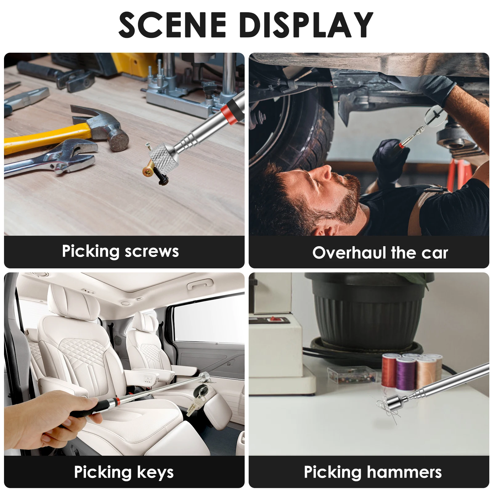 Practical Extendable Magnet Stick Magnet Pickup Tool Clip Pickup Device Extendable Pickup Device Screw Parts Pickup Device New