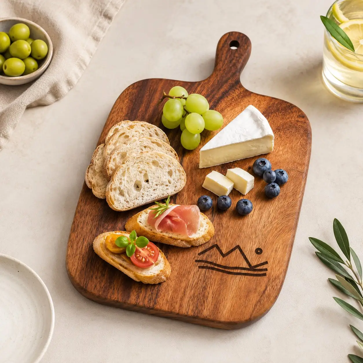 2Pcs/1Pc Wooden Carved Cutting Board, Carved Steak Board, Tabletop Decorative Cutting Board, Stylish Long Handle, Solid Wood, Used for Cutting Meat, Cheese, Bread, Vegetables, and Fruits - Deli Board, Cheese Serving Board