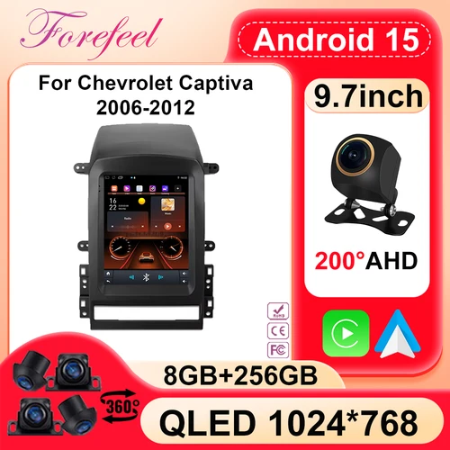 Radio con GPS para coche, reproductor Multimedia con pantalla táctil, Bluetooth, 9,7 pulgadas, 2 din, para Chevrolet Captiva 2006-2012