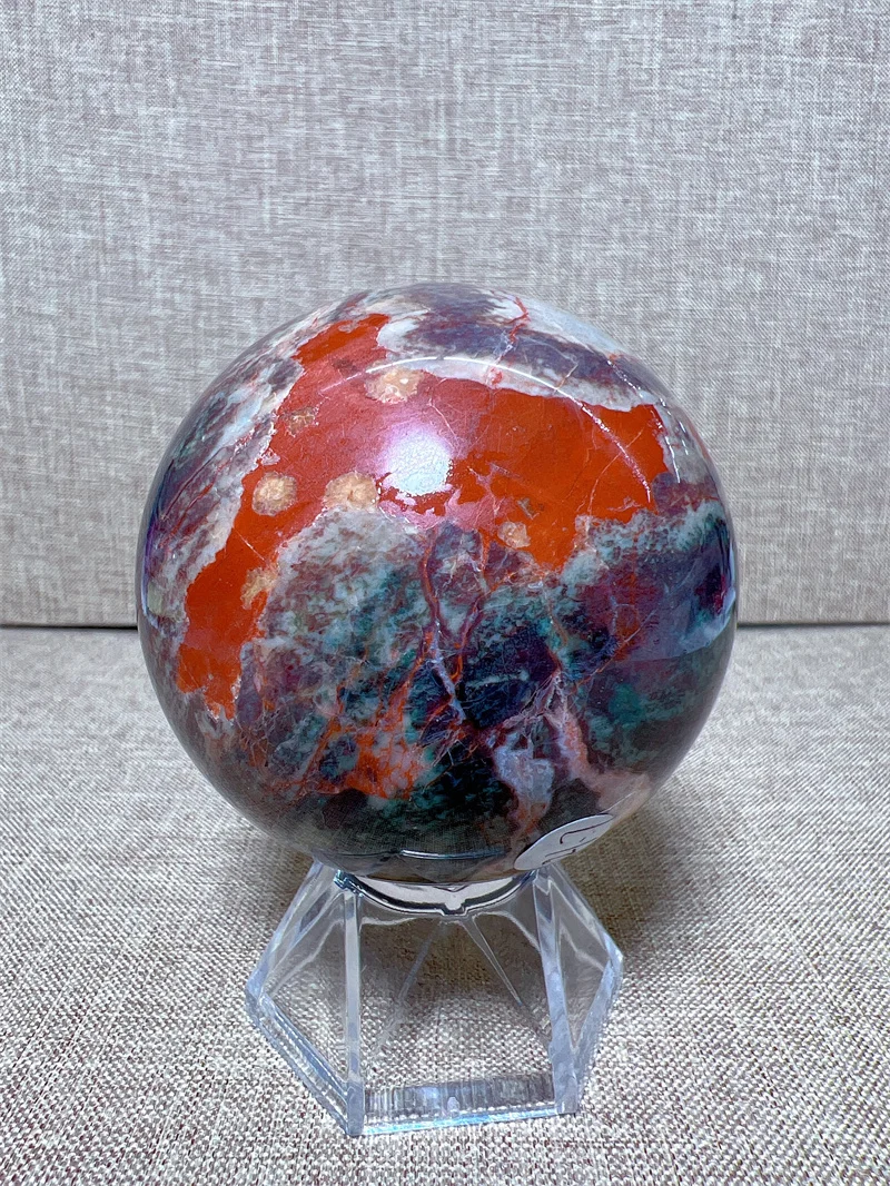 Natural Money Agate Sphere Free Form With Rain Bow Carving Reiki Healing Stone Home Decoration Exquisite Gift