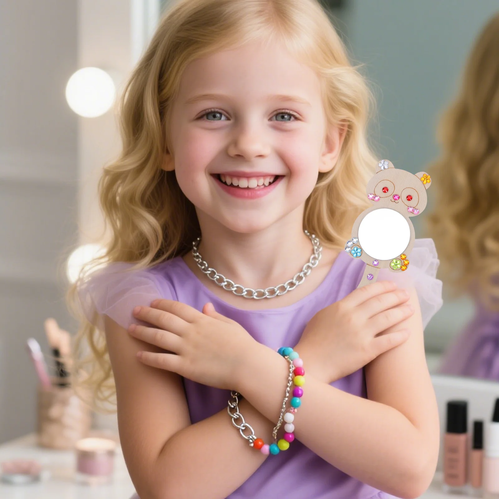 Miroir Animal en bois à peindre, 10 ensembles, bricolage, blancs pour enfants, fête d'anniversaire, artisanat, activité de pâques, projet d'art en classe