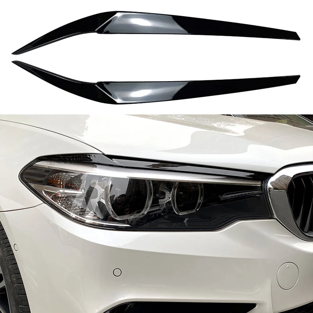 

2PCS Headlights Eyebrow Eyelids Trim Cover For BMW 5 Series G30 525i 17-21 Car Styling Exterior Car Stickers Trim