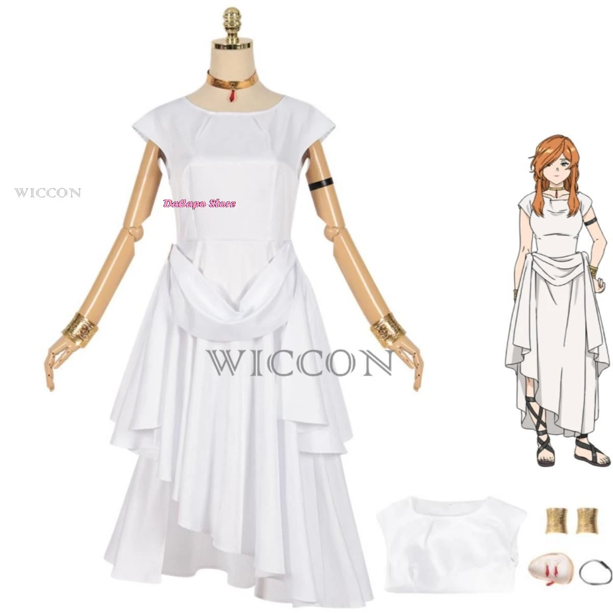 

New Anime Frieren At The Funeral Flamme Cosplay Costume Frieren: Beyond Journey's End White Dress Woman Sexy Kawaii Carnival Set