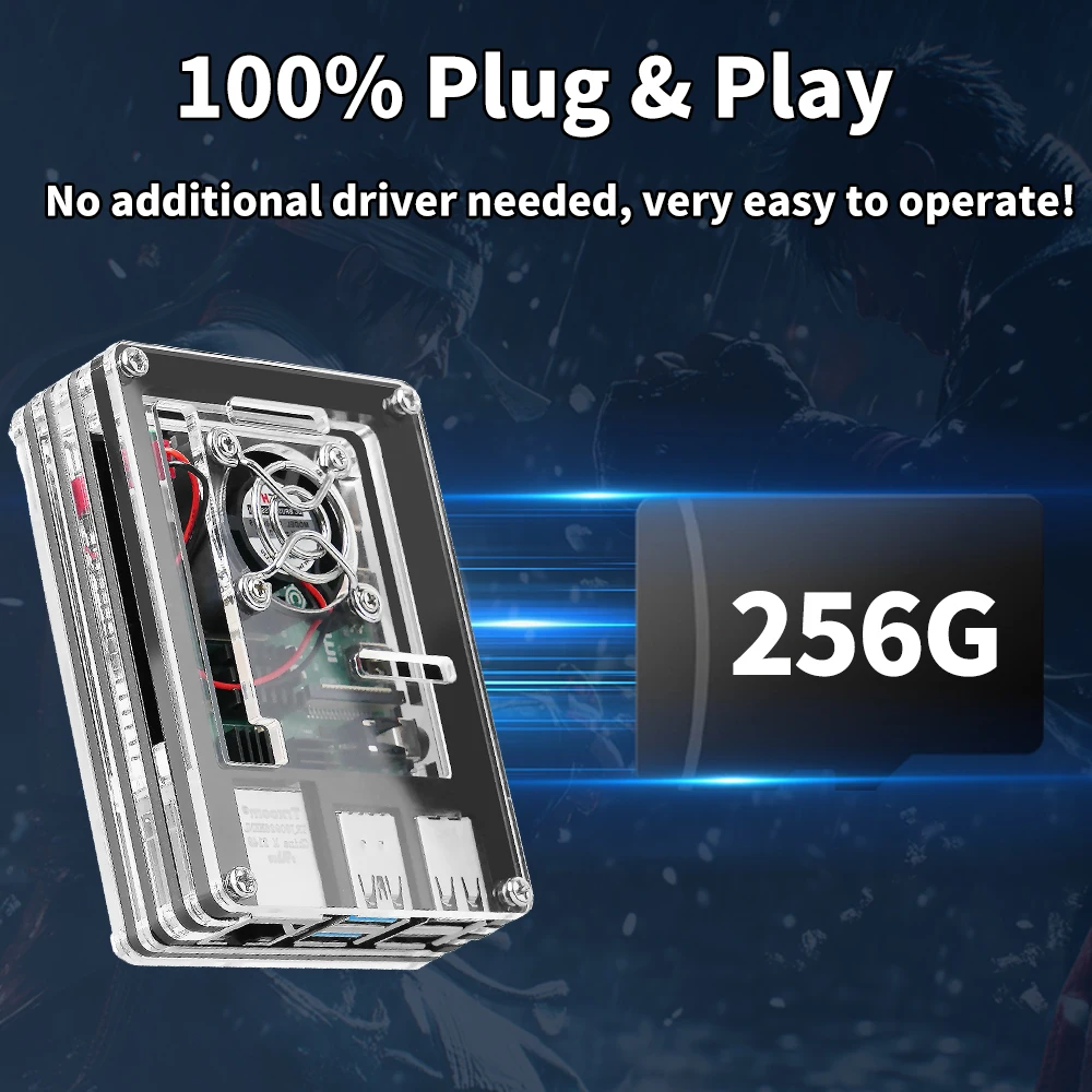 Najnowszy system Batocera 39 na karcie TF dla Raspberry Pi4 Model B z ponad 90 000 retro grami dla PS1/PSP/SNES/MAME/SS, Plug and Play