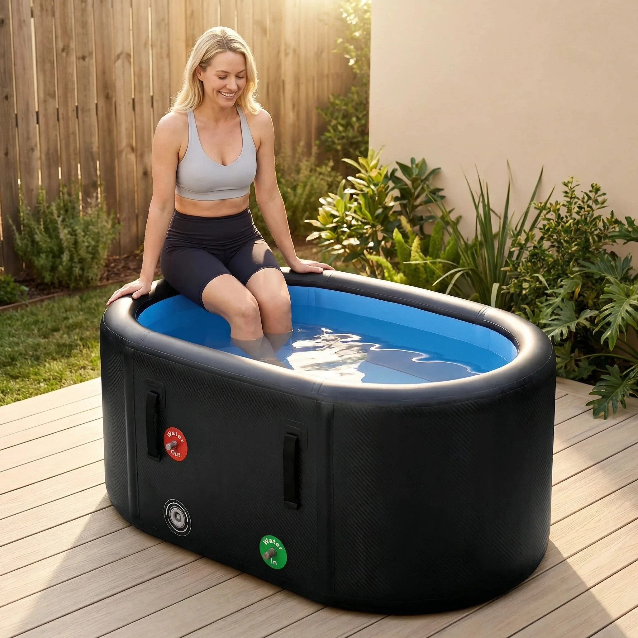 Custom Multi Size Oval Indoor Ice Bathtub Pool Portable Cold Plunge Tub Outdoor Inflatable Ice Bath With Cover And Air Pump