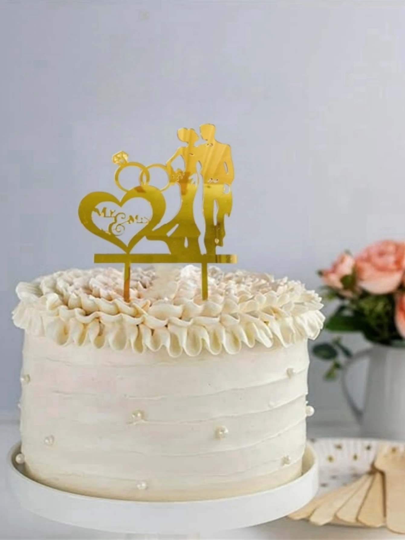 3 قطع من زينة الكيك، زخرفة كعكة الحروف الإنجليزية "السيد والملكة"، ديكور كعكة الذكرى السنوية وحفلات الزفاف والخطوبة، عيد الحب