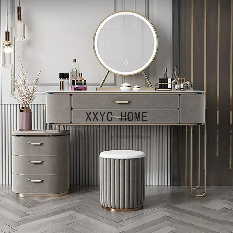 

Light Luxury Italian Sintered Stone Dressing Table Storage Cabinet Integrated Small Bedroom Modern Simple Nordic Table