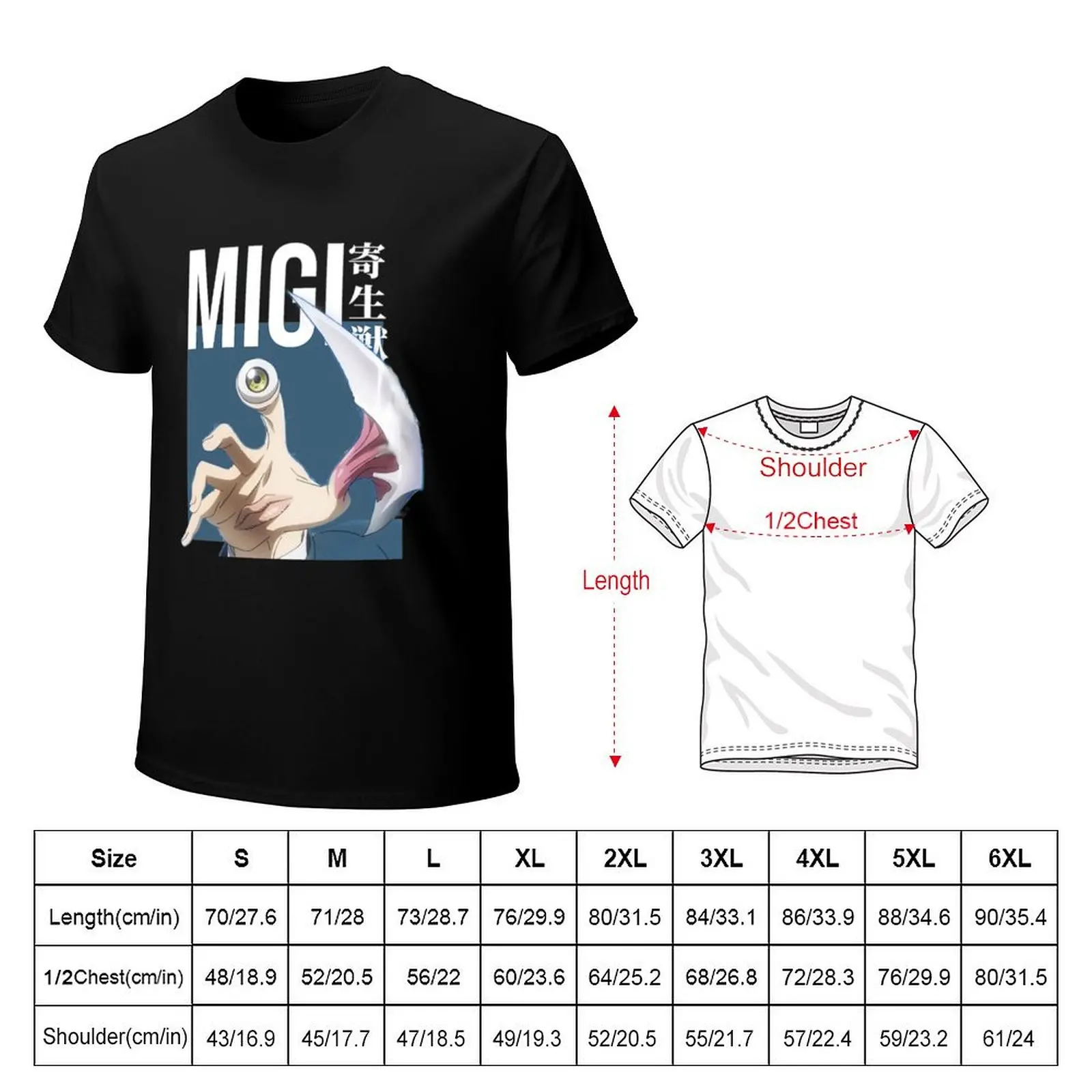 Migi - Shinichi Izumi Parasyte anime T-shirt heavyweights plain animal prinfor boys mens workout shirts