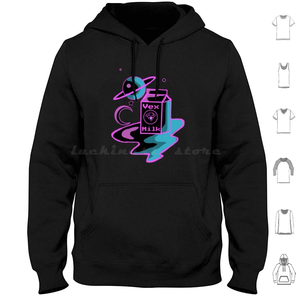 Sudadera con capucha negra Vex Milk Vaporwave de algodón de manga larga Destiny 2 Destiny The Game Hunter Gaming Bungie Titan Warlock