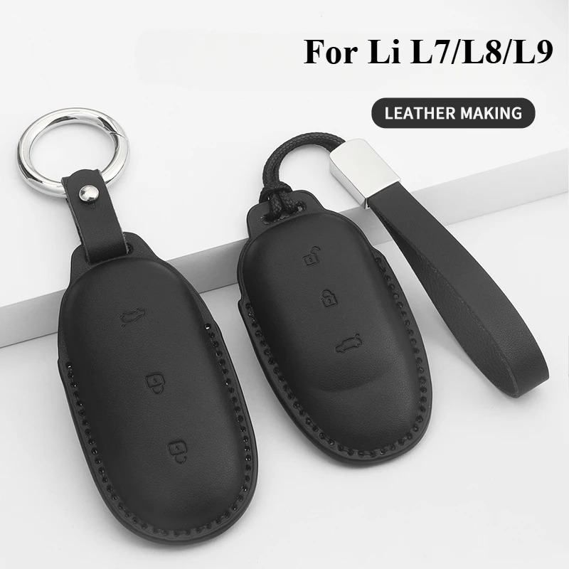 

PU Car Remote Key Case Cover Shell For Li Lixiang L7 L8 L9 2022 2023 For Leading Ideal One Li Auto L9 Keychain Accessories