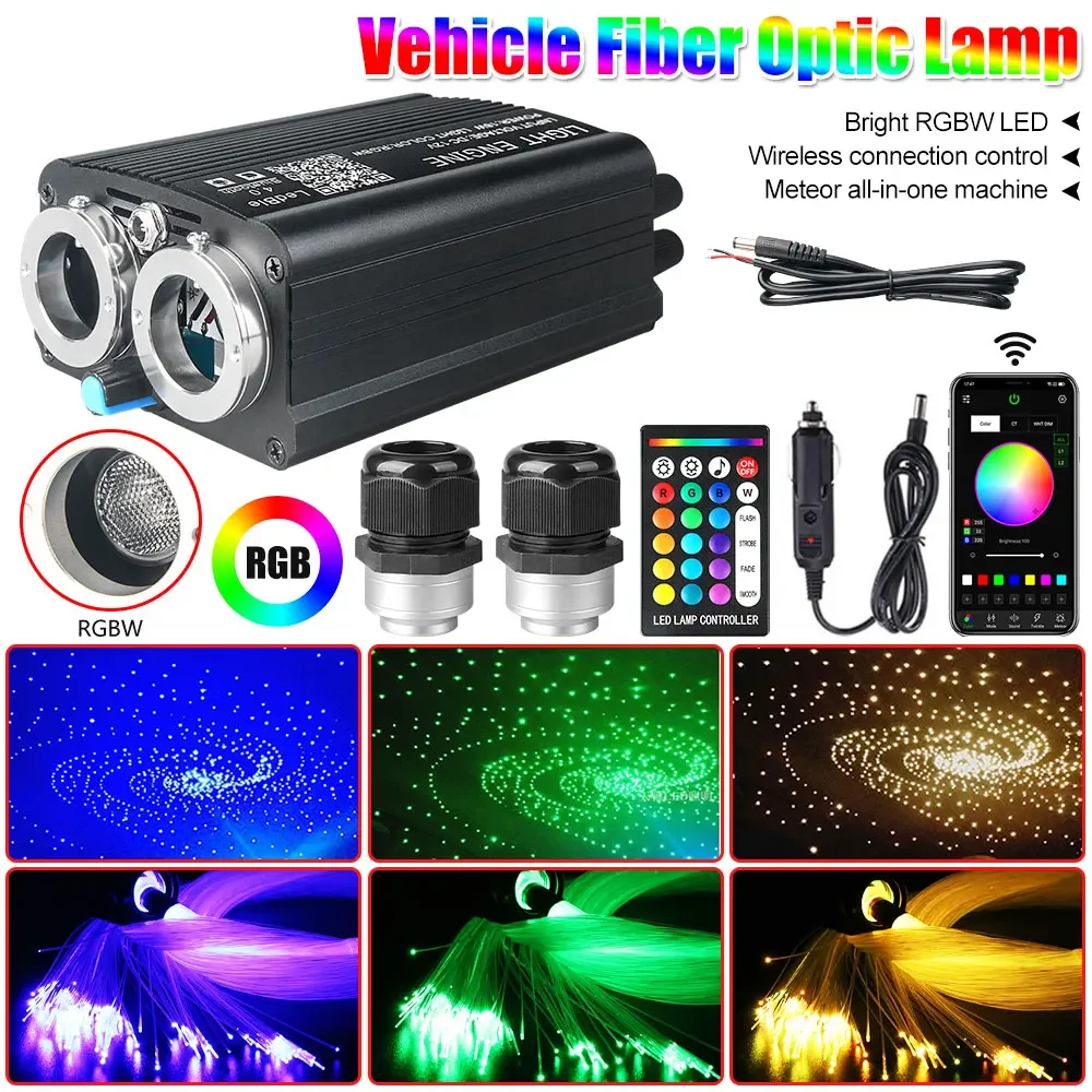

Fiber Optic Led Lights RGBW Star Ceiling Light Kit APP Control Roof Stars Lights Car LED Ambient Roof Light for SUV Sedan Van