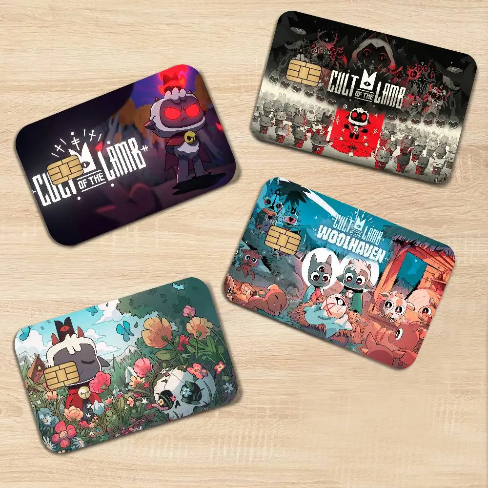 Anime Cult of the Lamb Anmie Sticker Film Skin Cover for Credit Card Debit Bank Card Front
