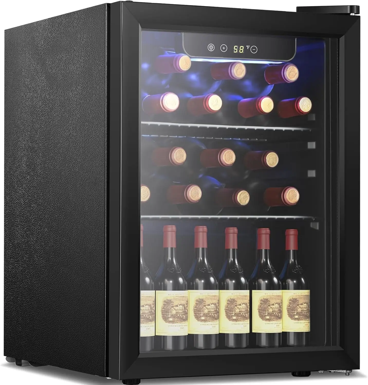 

Wine Cooler, Beverage Refrigerator,16 Bottle 68 Can Freestanding Wine Cellar Front Glass Door for Home and Bar,1.7 Cu.Ft.